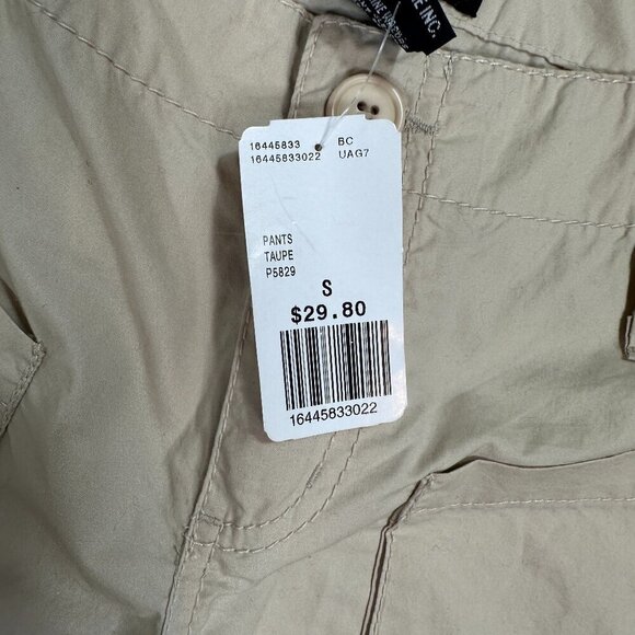 Y2K 90s Forever 21 Cargo Parachute Paratrooper Convertible Taupe Pants Sz Sx31" - Picture 10 of 11